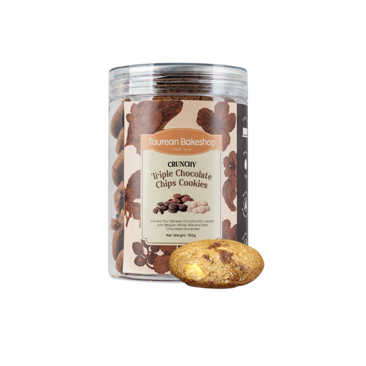 Crunchy Triple Chocolate Chips Cookies