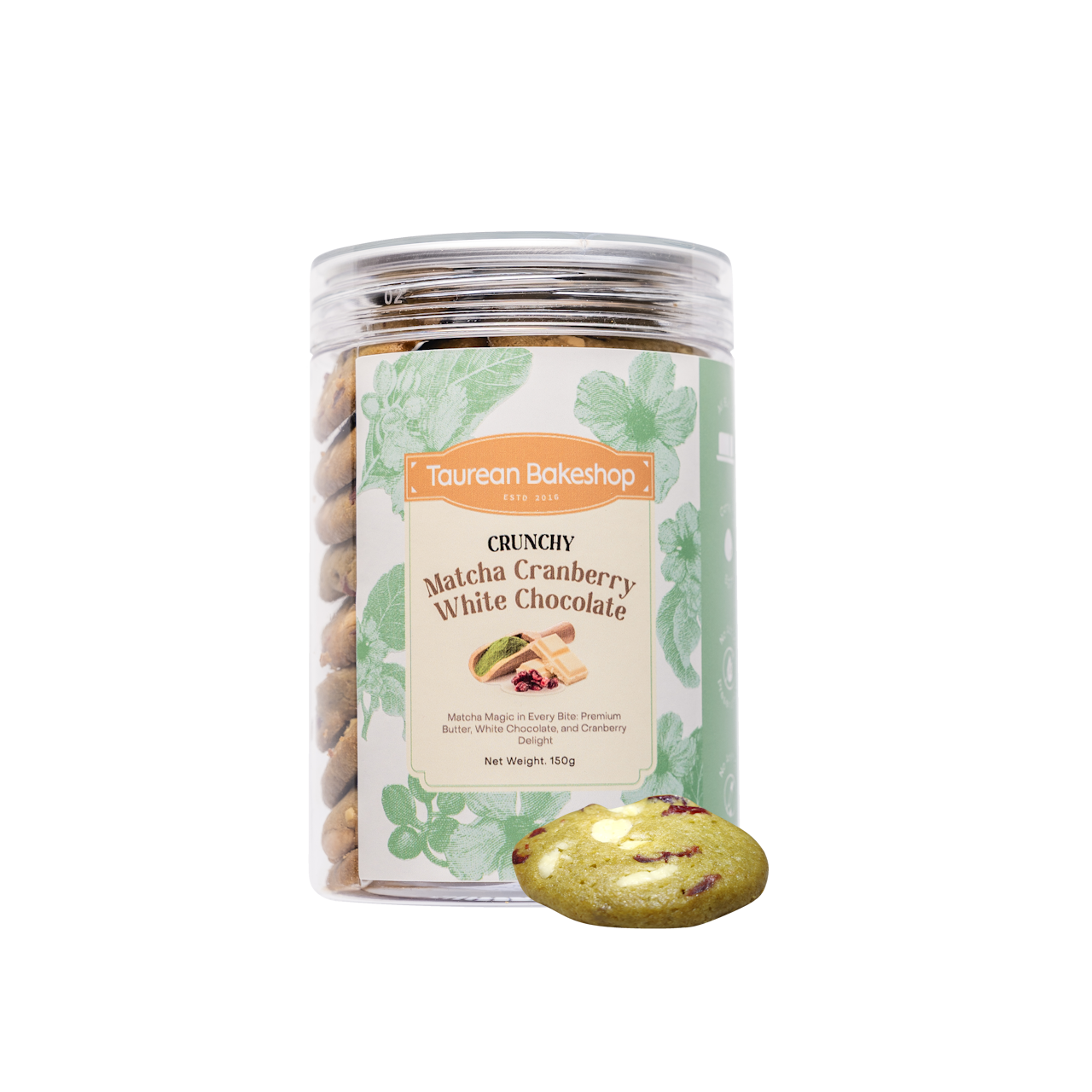 Crunchy Matcha Cranberry White Chocolate Cookies